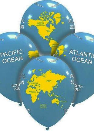 Набор латексных шариков "глобус", 100 шт