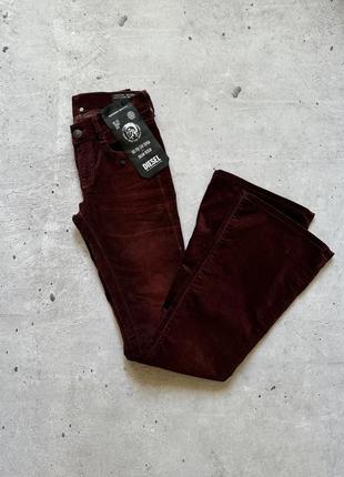 Женские клешни вельветовые брюки diesel размер xxs/xs