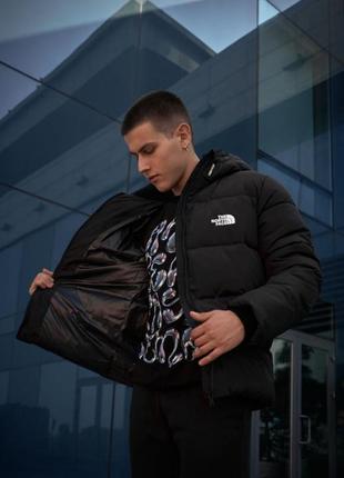 Куртка зимова чорного кольору the north face на пуху rd279