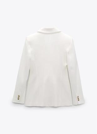 Изысканный белый блейзер zara new3 фото