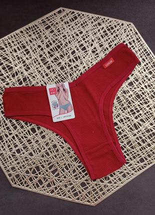 Базові трусики танга в рубчик