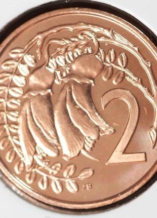 Монета новой зеландии 2 цента 1983 г. пруф из набора