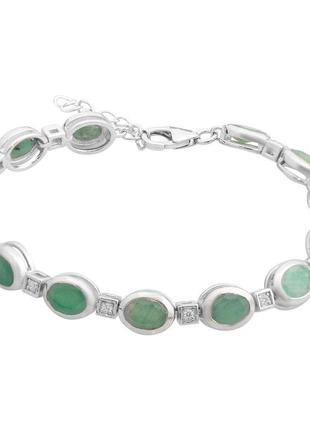 Серебряный браслет silverthin с натуральным изумрудом 11.055ct, вес изделия 12,82 гр (2166726) 1720 размер