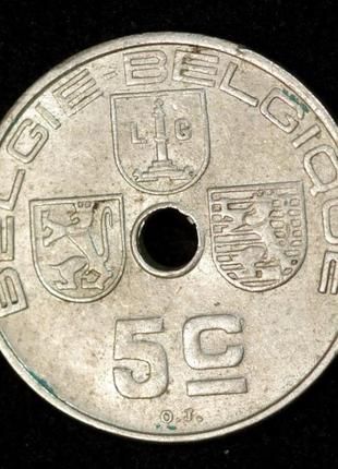 Монета бельгії 5 сантимів 1939 р.
