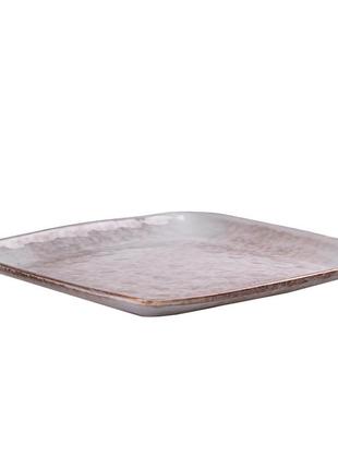 Тарелка плоская квадратная из фарфора 26.5 см обеденная тарелка2 фото