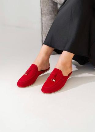 Натуральные женские мюли, лоферы открытые ззади, открытые лоферы