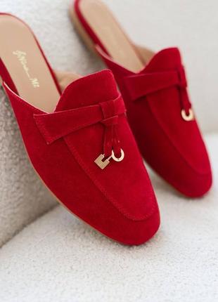 Натуральные женские мюли, лоферы открытые ззади, открытые лоферы