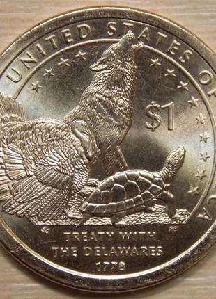Монета сша 1 доллар 2013 г. договор с делаварами