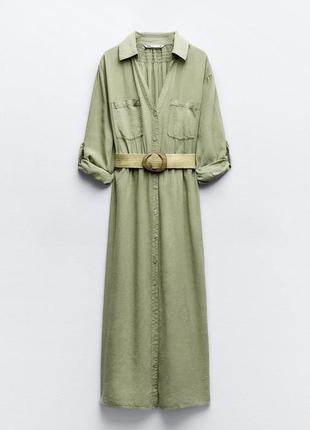 Zara -60% 💛 сукня льон з пояскомрозкішна котон стильна s, м, l, xl