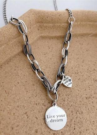 Ланцюжок чокер срібло кулон стильна оригінальна прикраса silver ♥️ original