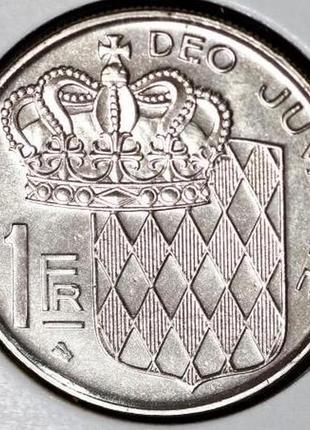 Монета монако 1 франк 1995 г. unc из набора