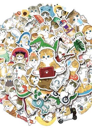 Набор виниловых наклеек котики котята стикеры 50 шт