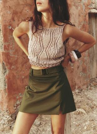 Шорти спідниця льон zara