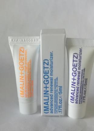 Malin+goetz advanced renewal moisturizer увлажняющий крем для лица и минеральный солнцезащитный крем