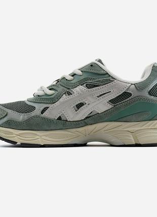 Кроссовки asics gel-nyc green grey beige5 фото