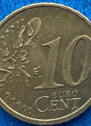Монета финляндии 10 евроцентов 1999 г.
