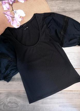 Класична блуза з коротким рукавом, топ футболка reserved, розмір m