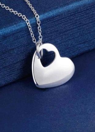 Ланцюжок чокер срібло кулон ❤️ love me сердечко