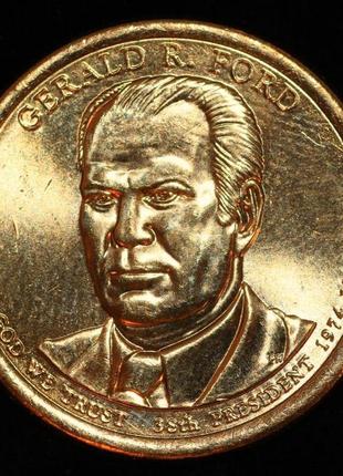 Монета сша 1 долар 2016 р. 38-й президент джеральд форд - 38