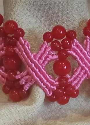 Женский браслет, розовый.