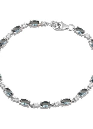 Серебряный браслет silverthin с топазом лондон блю 4.763ct, вес изделия 8,72 гр (1843017) 1720 размер