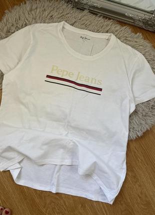 Біла натуральна футболка від pepe jeans