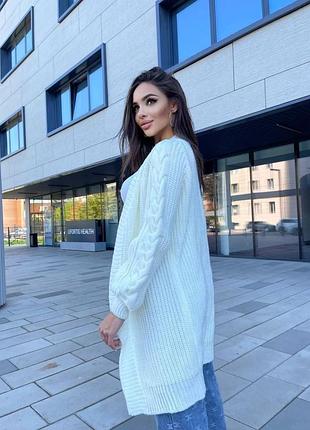 Жіночий теплий вʼязаний кардиган подовжений,женский тёплый кардиган,кофта вязаный