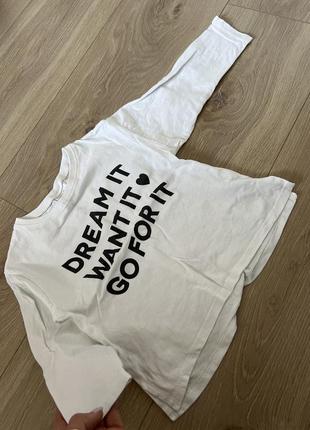 Нарядный белый лонг футболка с длинным рукавом zara 18-24