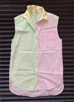 Легкая удлиненная рубашка без рукавов bershka