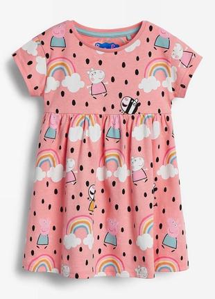 Невероятное яркое хлопковое платье с героями peppa pig свинка пепа на девочку 3/4р next