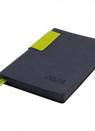Щоденник 2024 a5/368л leo planner  infinity , м'який, т-сірий  252450