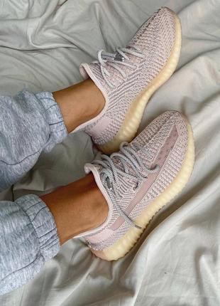 Кроссовки adidas yeezy boost 350 v2 synth reflective pink (полный рефлектив )