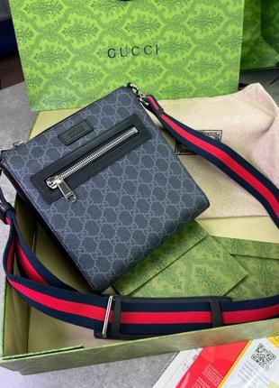 Месенджер сірий gucci gg black small c803