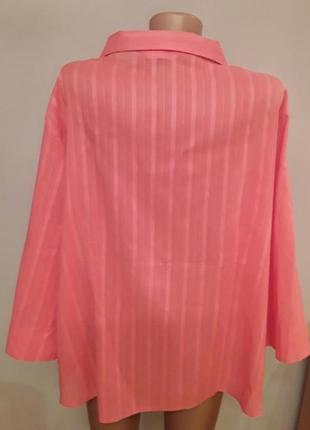 Стильная натуральная рубашка розово- кораллового размера3 фото