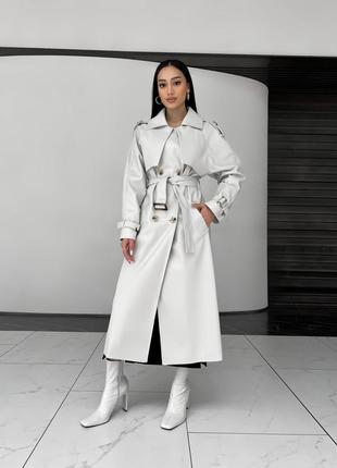 Тренч экокожа удлиненный
