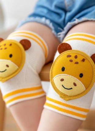 Детские наколенники и налокотники 2в1 duck happy желтый жираф для ползания малышей (м420176)
