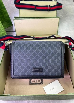 Мессенджер серый gucci crossbody gg