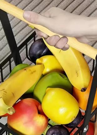 Двухуровневая корзина с матовым покрытием для хранения фруктов bz-2