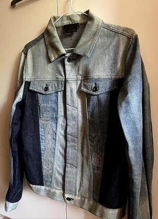 Джинсова куртка diesel black gold jareddi patch fs