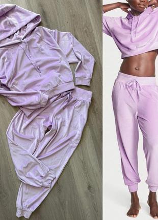 Новий ліловий велюровий костюм в рубчик vs victoria’s  secret s