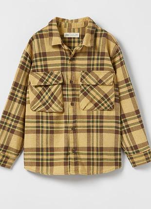 Сорочка в клітинку zara, на 140 см( 9-10 років)