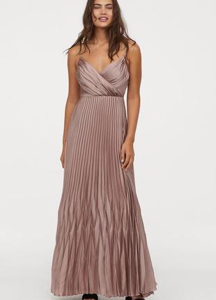 Шикарне атласне плаття плісе максі h&m