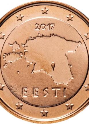 Монета эстонии 1 евроцент 2017-18 гг.