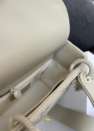 Christian dior small lady dior bag matte milk7 фото