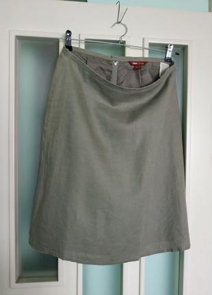 *льняная юбка мини  а-силуэта*h&m l.о.g.g.*