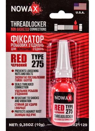 Фиксатор резьбы nowax threadlocker red 10г (nx21129)