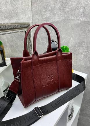 Жіноча стильна та якісна сумка з еко шкіри бордо2 фото