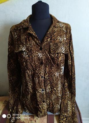Блузка рубашка леопардовый принт