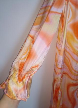 Розкішна сатинова максі сукня з об'ємними рукавами6 фото