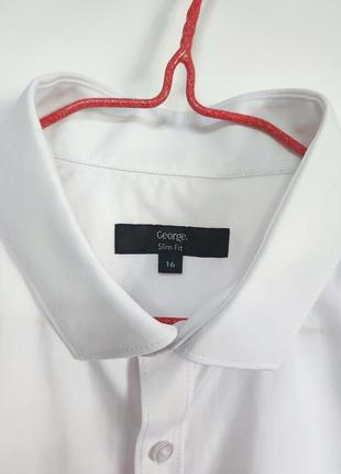 Рубашка рубашка мужская белая прямая классическая повседневная повседневная george man, размер xl3 фото